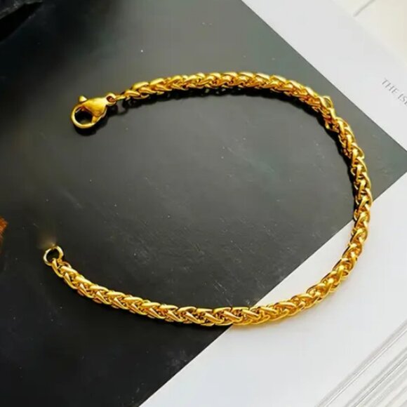 14K Gold Womens 8" Chain Link Style Bracelet Ladies 8 in New 14 K Silver Jewelry - Picture 5 of 6